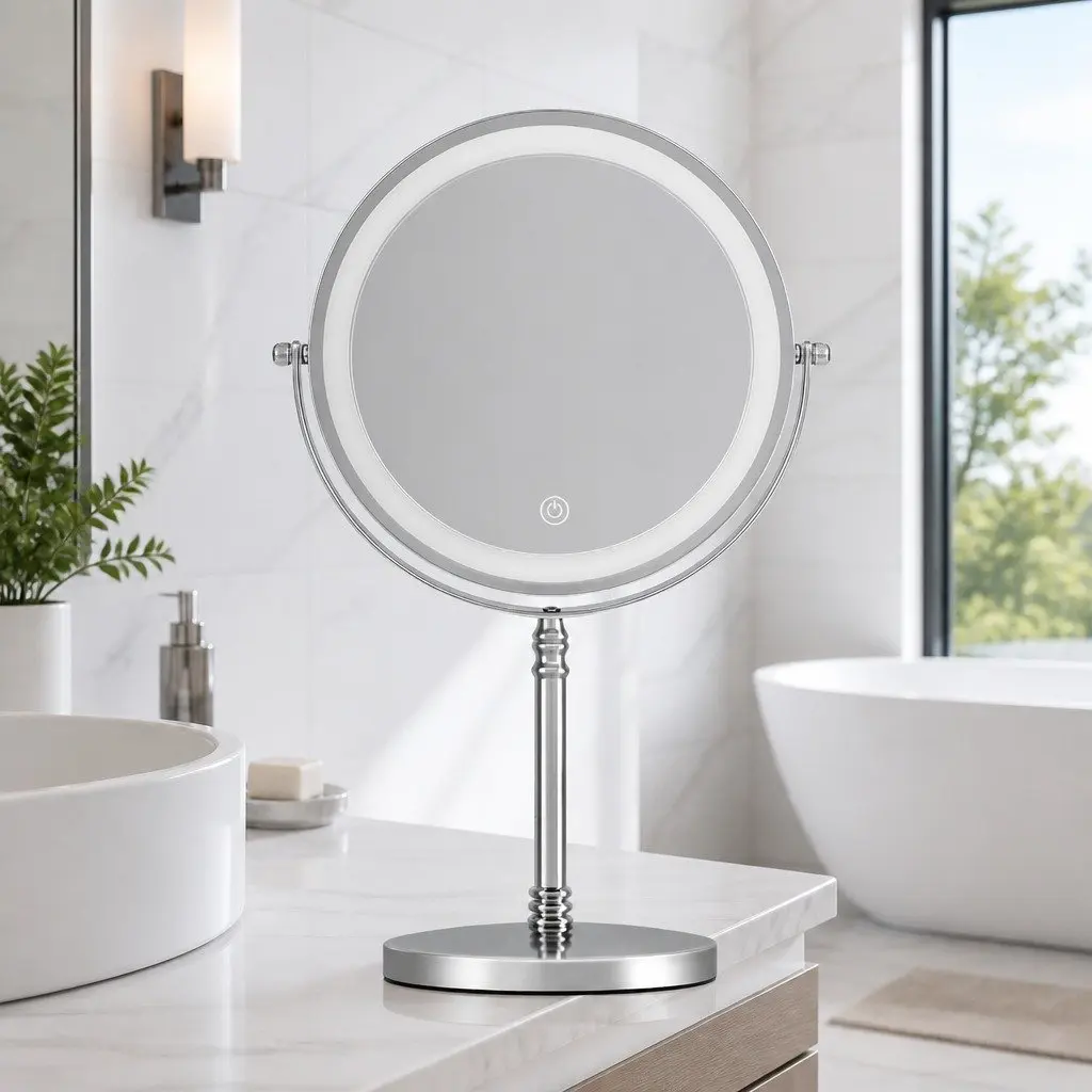 20x20cm LED Makeup Mirror with 10X Magnification