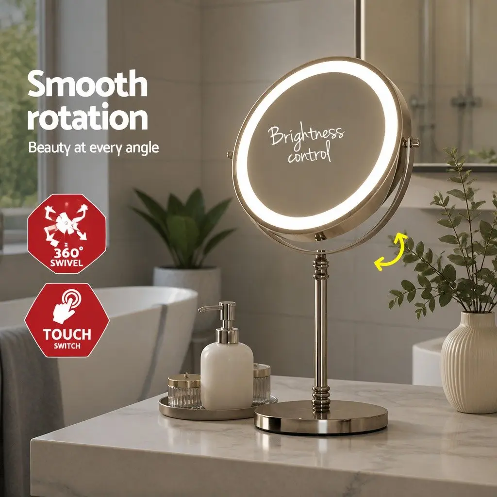 20x20cm LED Makeup Mirror with 10X Magnification