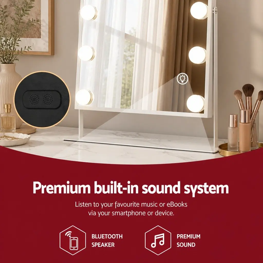 LED Bluetooth Vanity Makeup Mirror 30x40cm