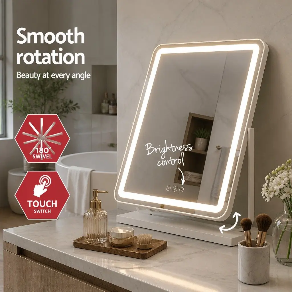 40x50cm Hollywood Vanity Makeup Mirror with LED Light Strip