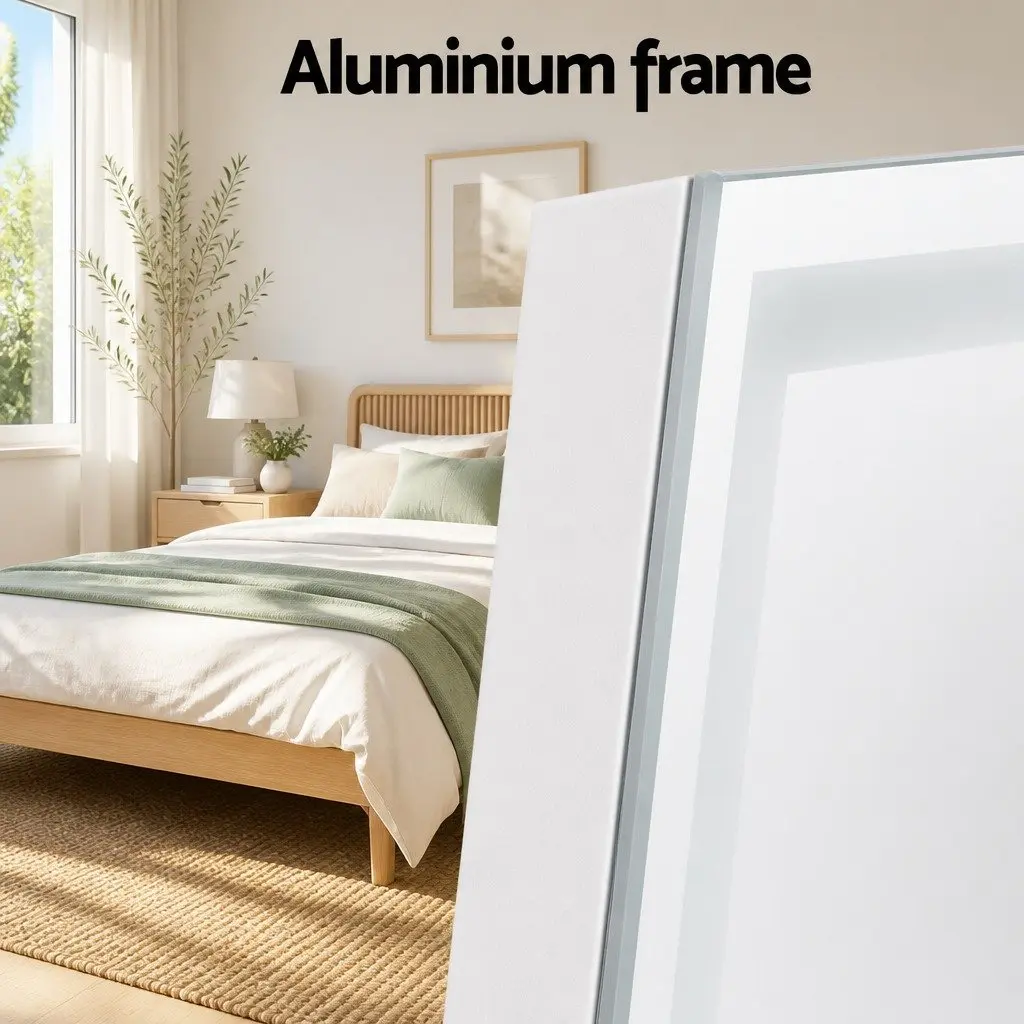 Full-Length LED Mirror Aluminium Alloy 160cm x 40cm Transparent