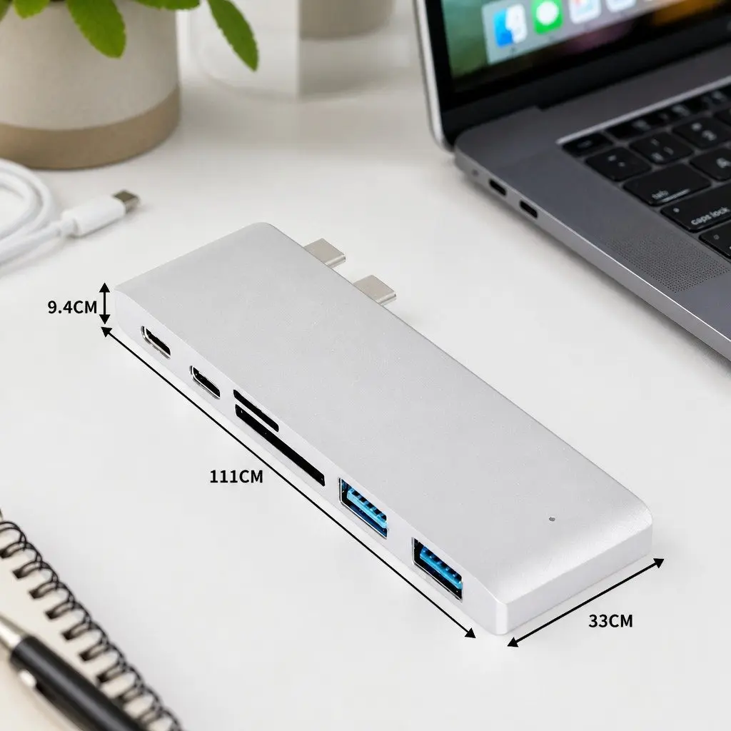 6-Port USB Type-C Hub with SD Card Reader