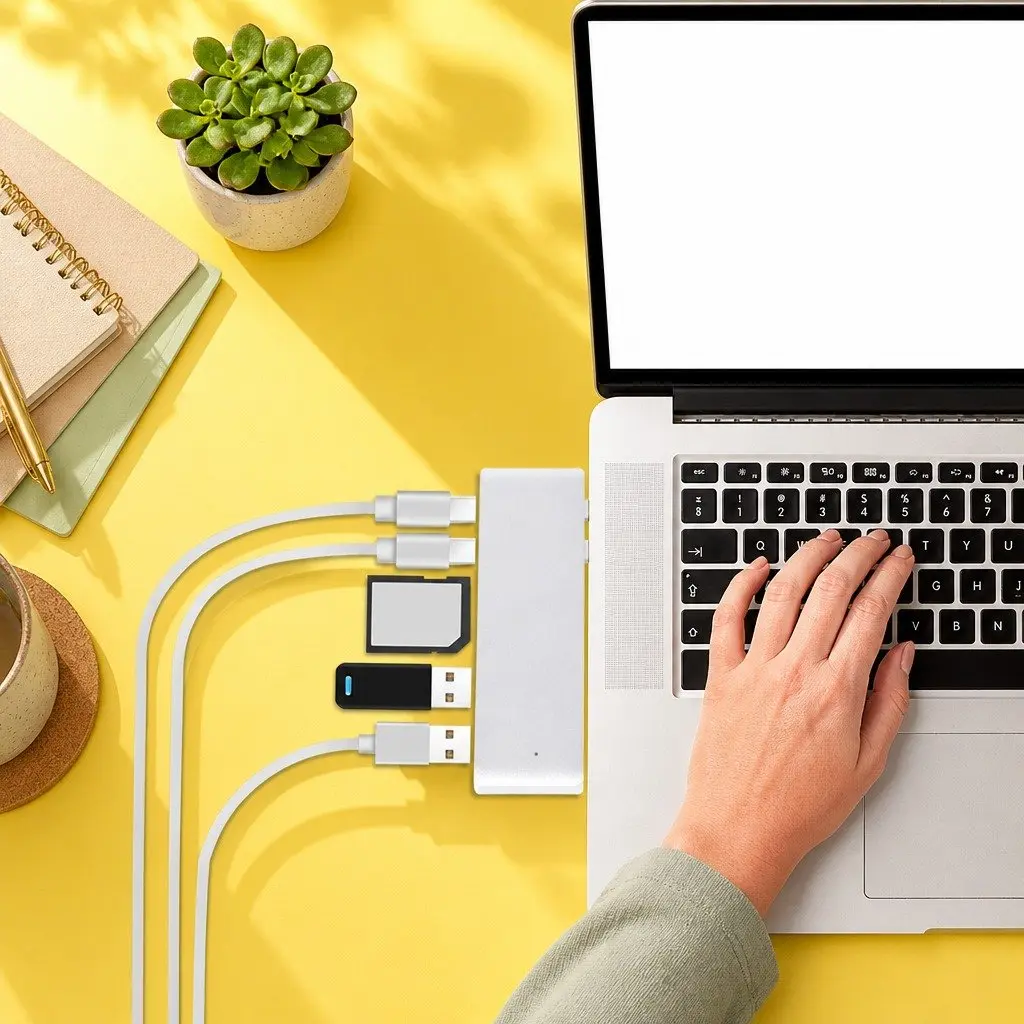 6-Port USB Type-C Hub with SD Card Reader