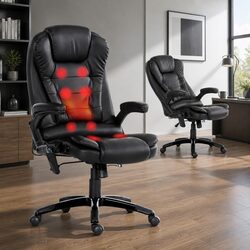 High Back PU Black 8 Point Massage Office Chair