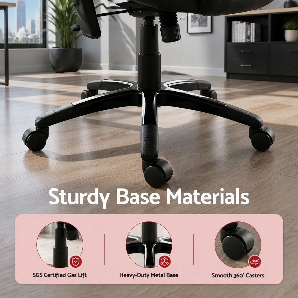 High Back PU Black 8 Point Massage Office Chair