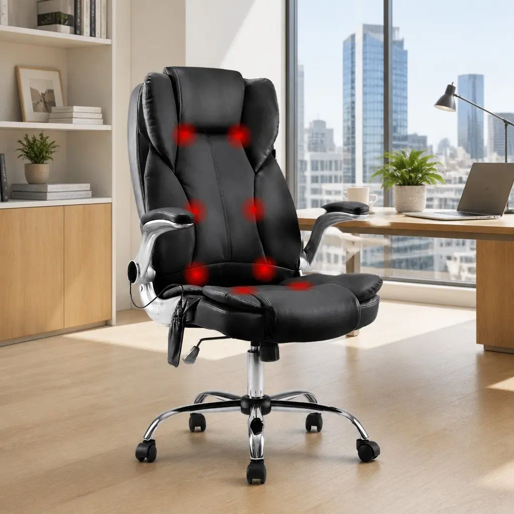 High Back Office Chair with 8-Point Massage Functionality
