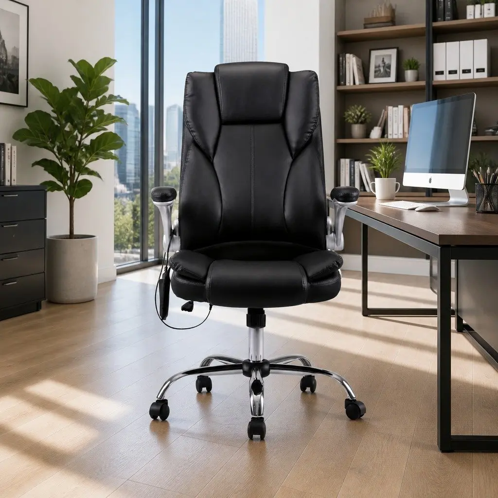 High Back Office Chair with 8-Point Massage Functionality
