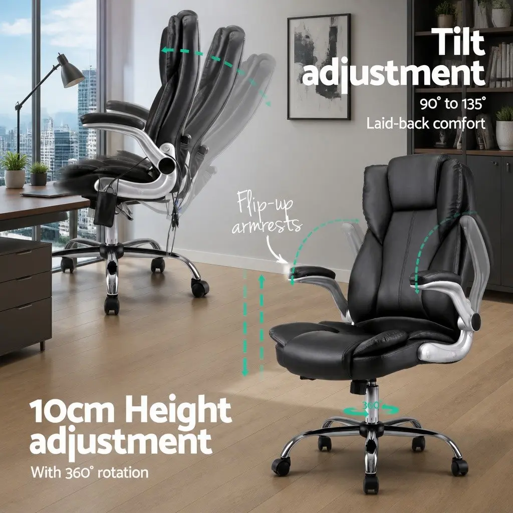 High Back Office Chair with 8-Point Massage Functionality