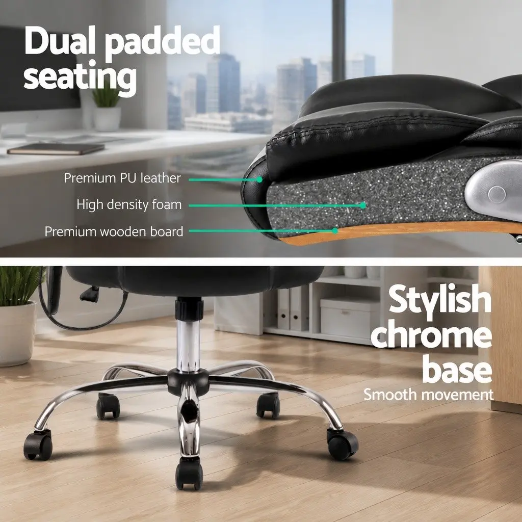 High Back Office Chair with 8-Point Massage Functionality