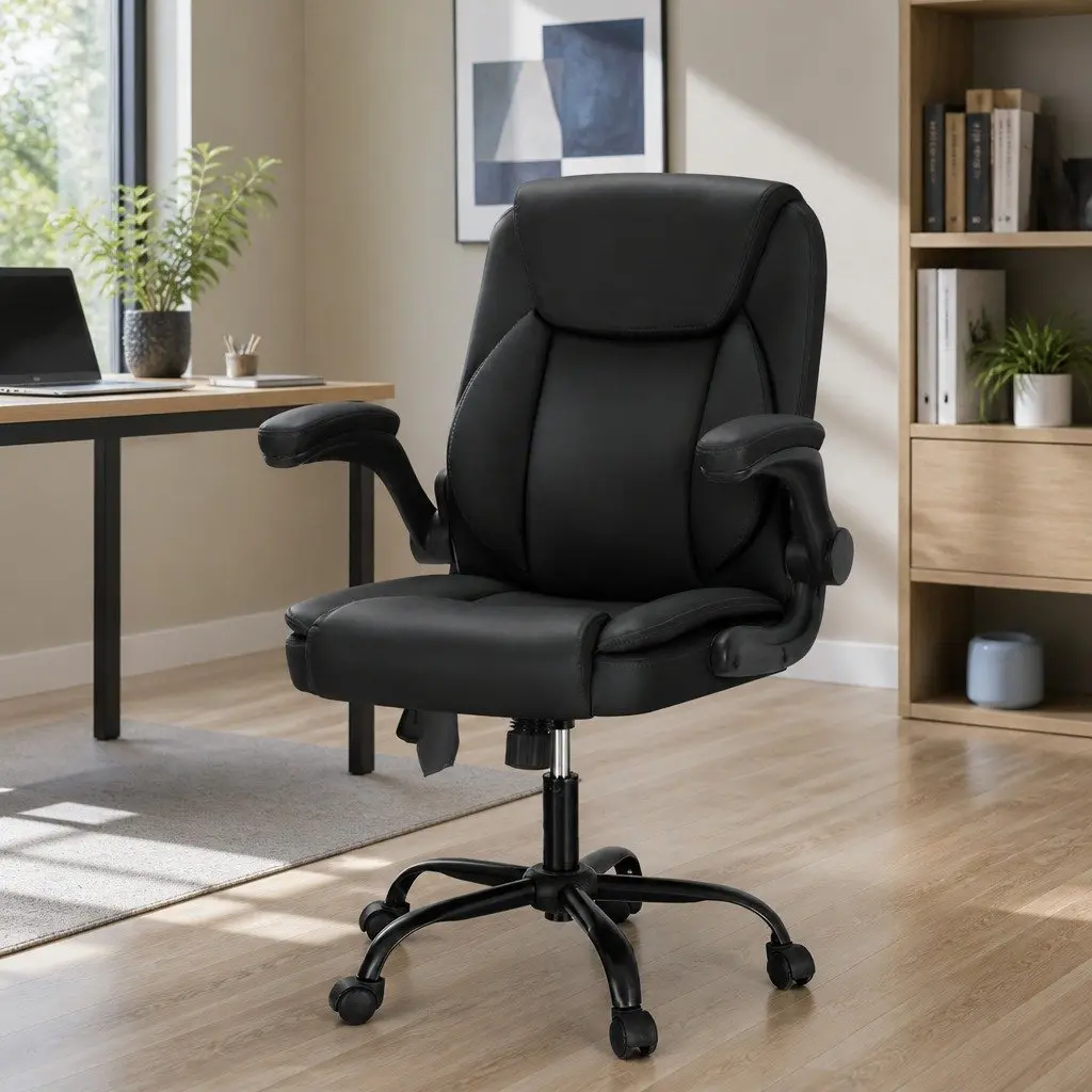 Mid Back Massage Office Chair with 2-Point Vibration