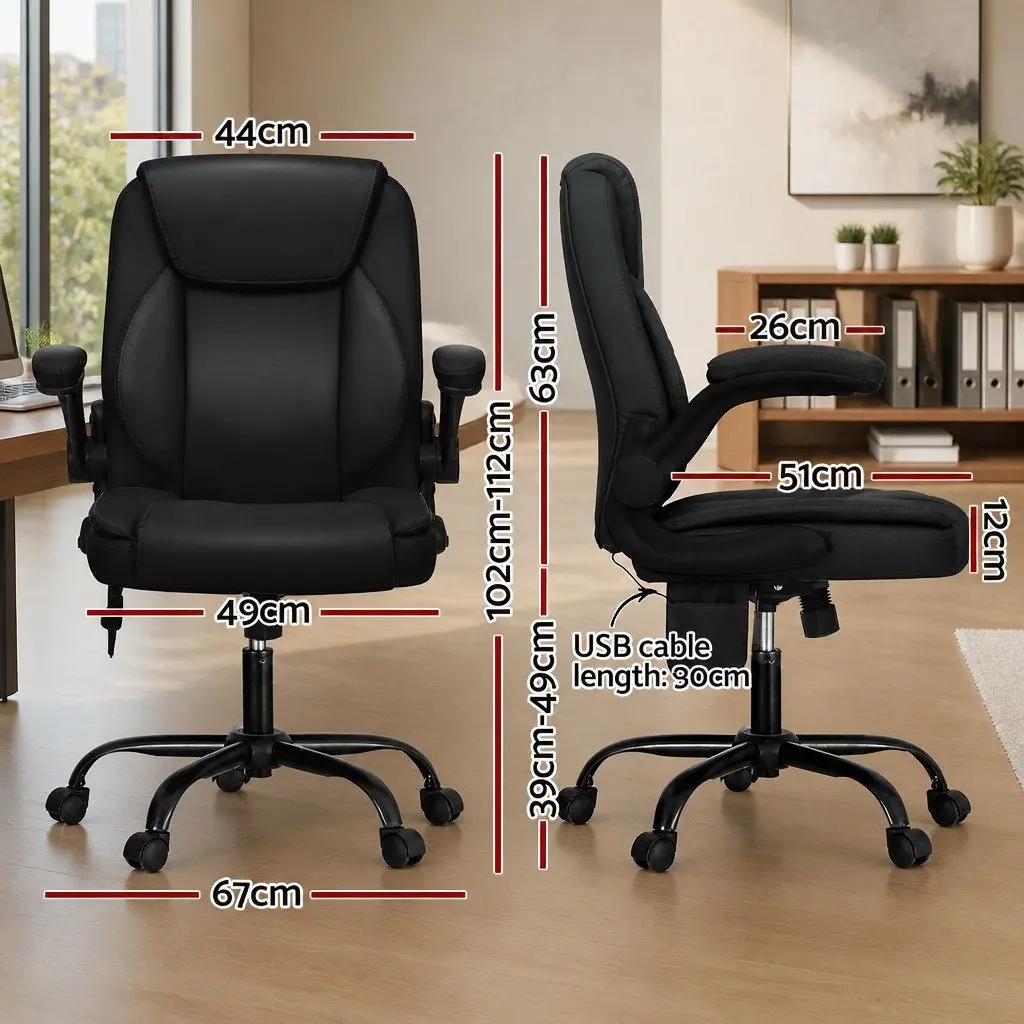Mid Back Massage Office Chair with 2-Point Vibration