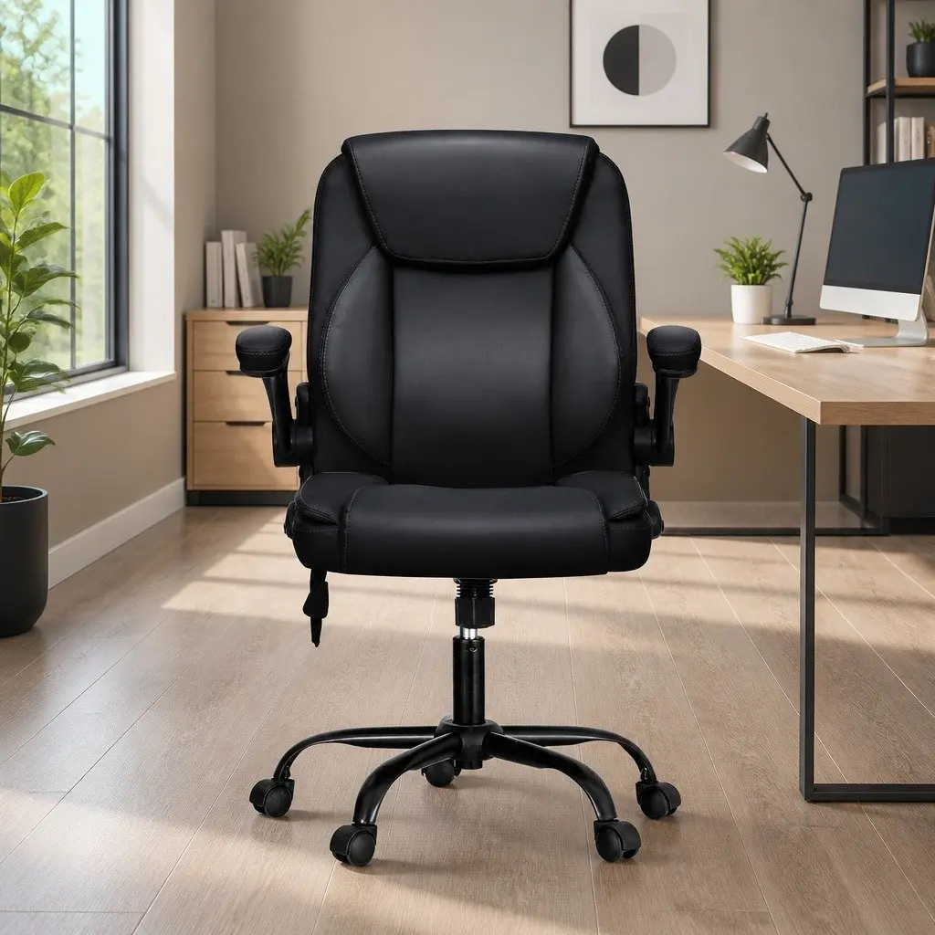 Mid Back Massage Office Chair with 2-Point Vibration