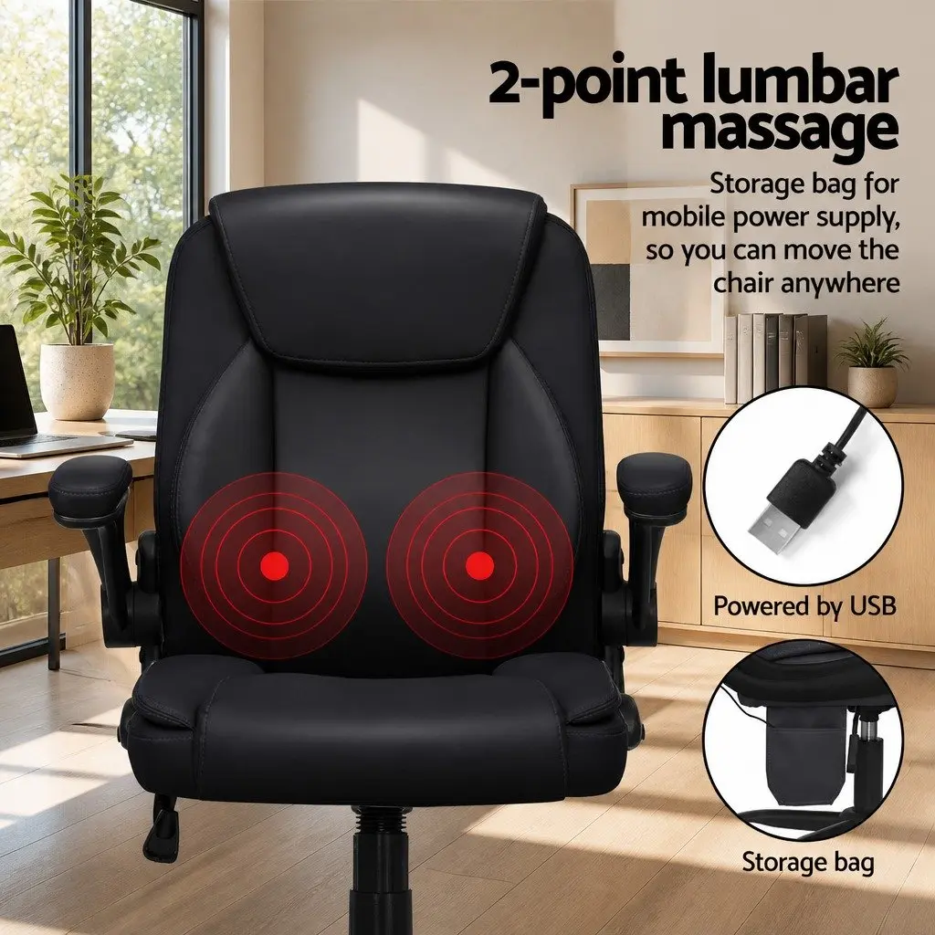 Mid Back Massage Office Chair with 2-Point Vibration