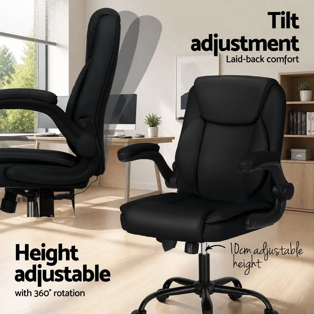 Mid Back Massage Office Chair with 2-Point Vibration