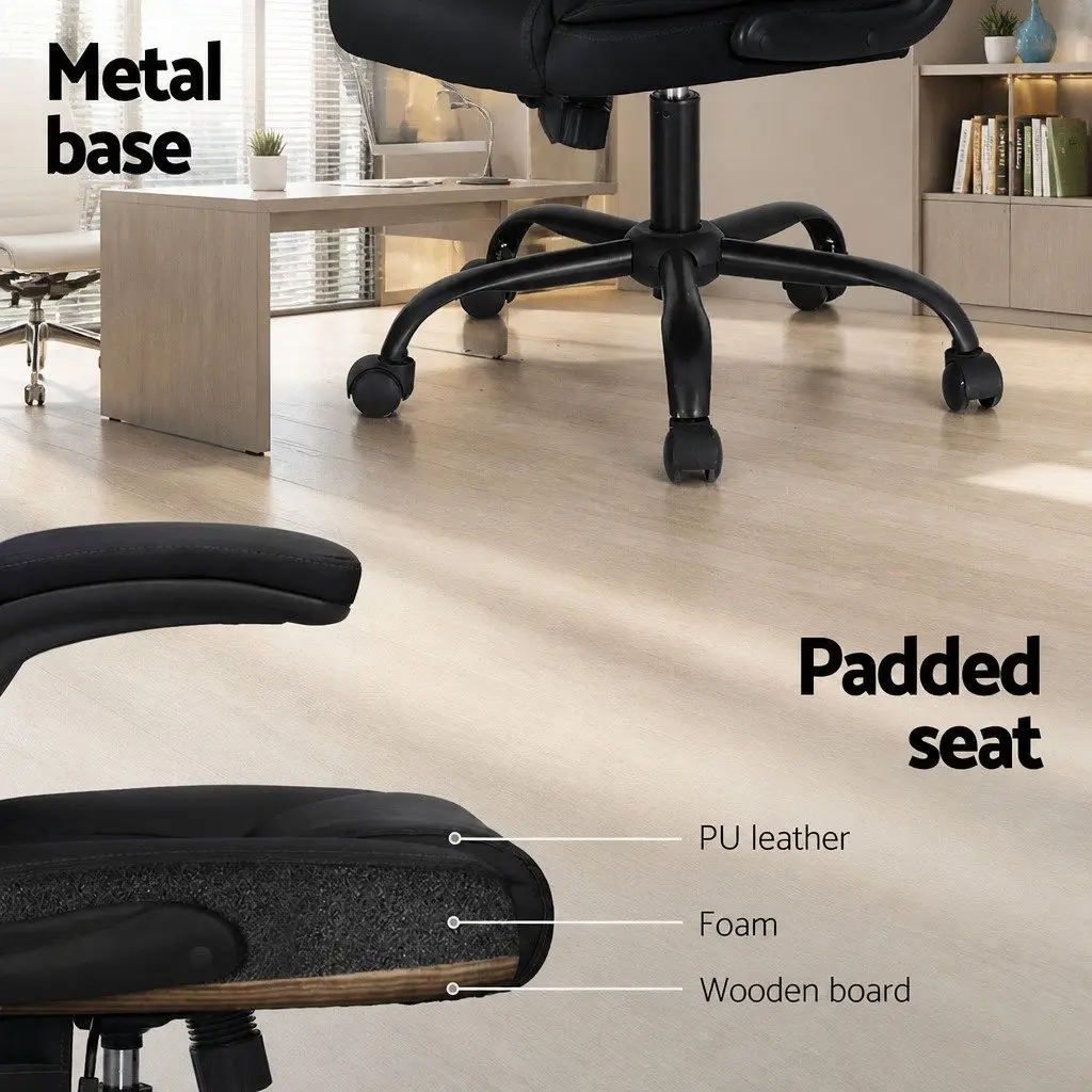 Mid Back Massage Office Chair with 2-Point Vibration
