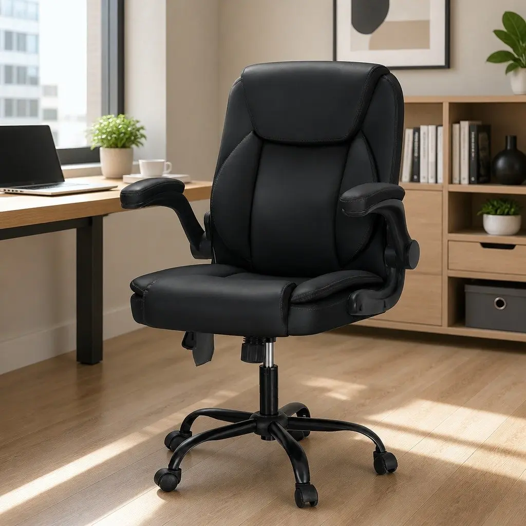 Mid Back Massage Office Chair with 2-Point Vibration