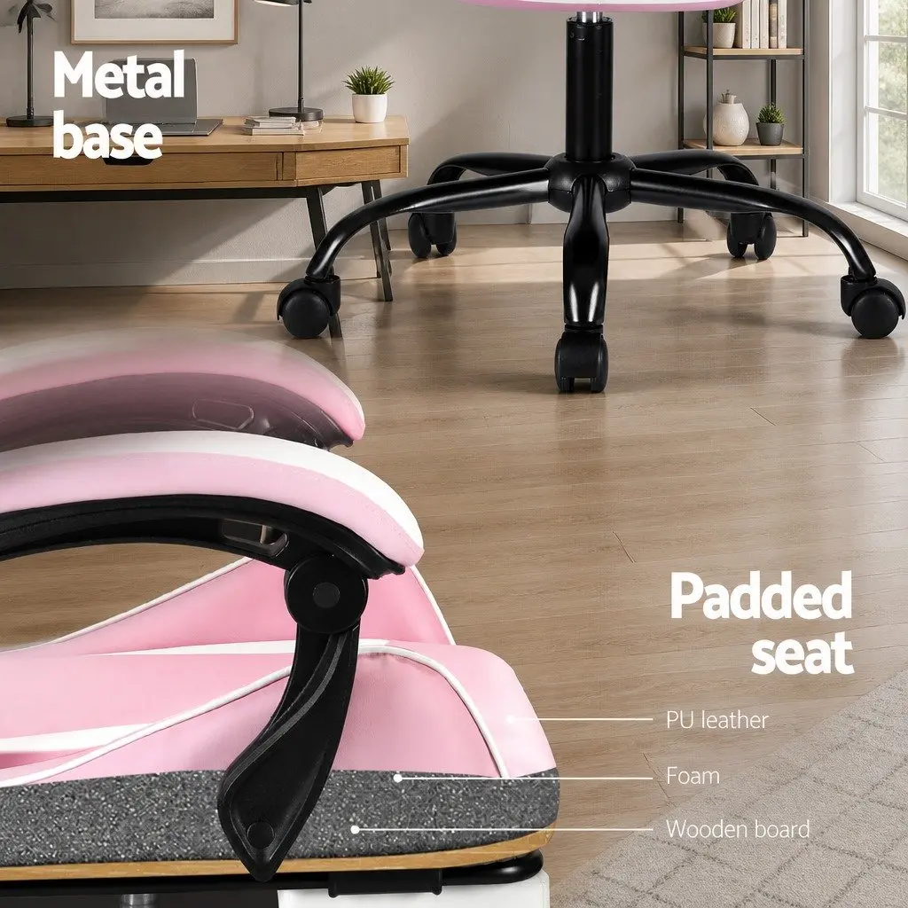 Massage Gaming Office Chair with Adjustable Footrest