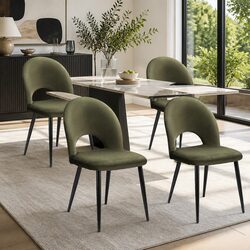 Velvet Green Dining Chairs Set of 4 for Kitchen & Dining