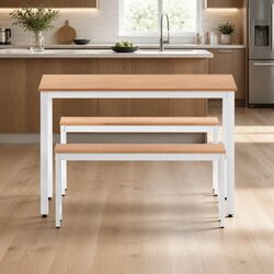 Sturdy 3-Piece Dining Set with Metal Legs