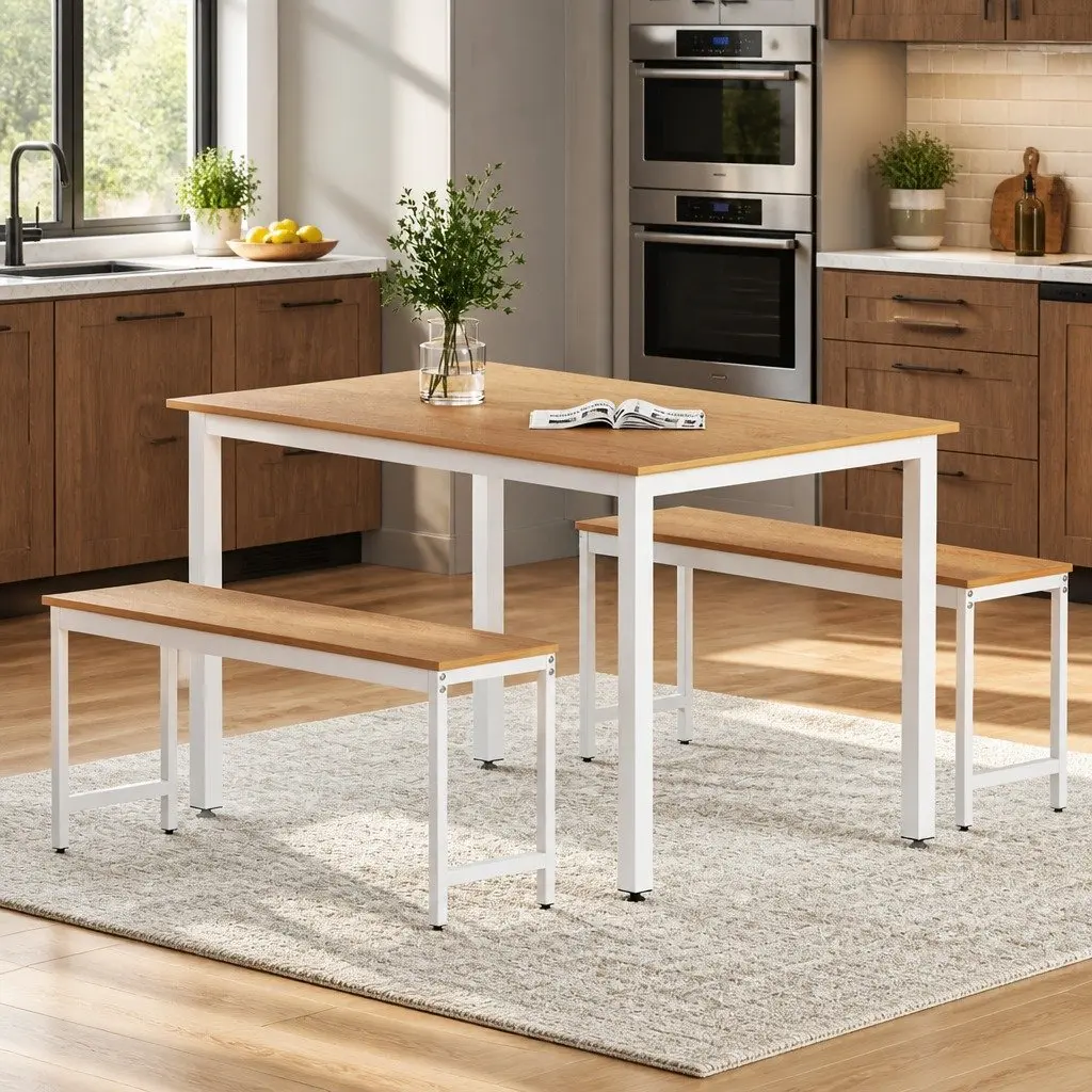 3-Piece Dining Set with Metal Legs