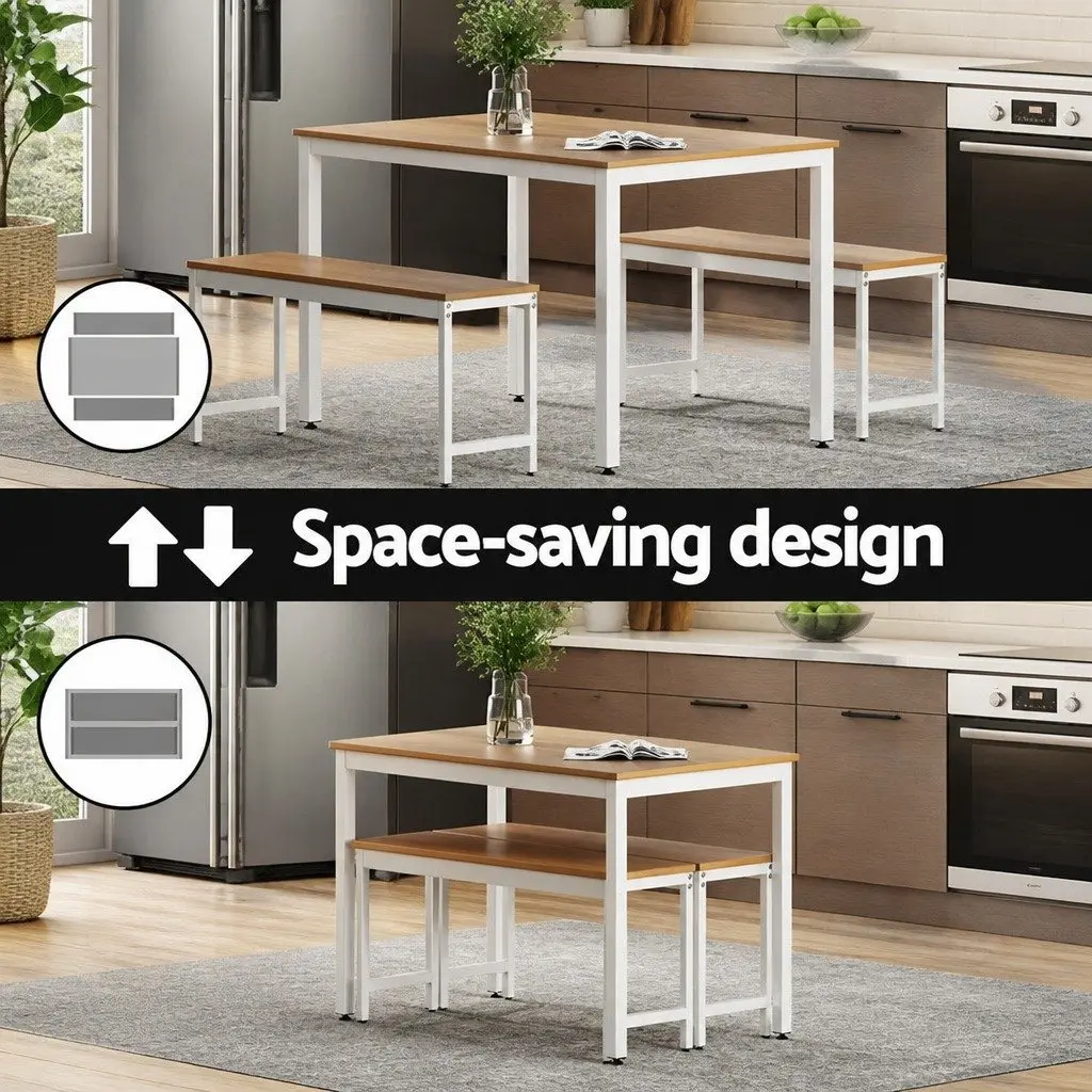 3-Piece Dining Set with Metal Legs