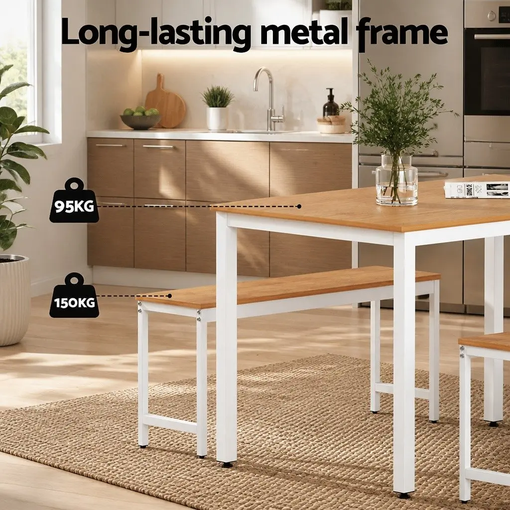 3-Piece Dining Set with Metal Legs