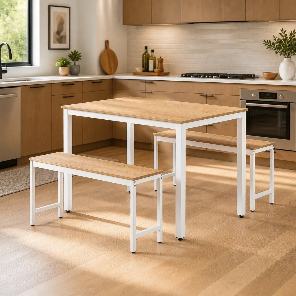 3-Piece Dining Set with Metal Legs