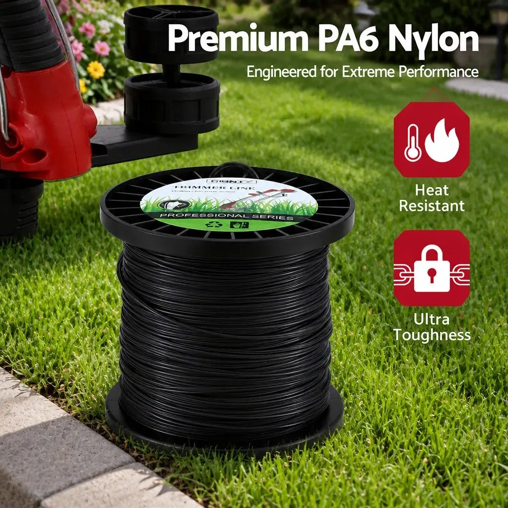 Trimmer Line PA6 Nylon 2.4mm 100M Black