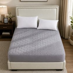 Mattress Protector Topper King Quilted Bamboo Charcoal Waterproof Fitted Elastic