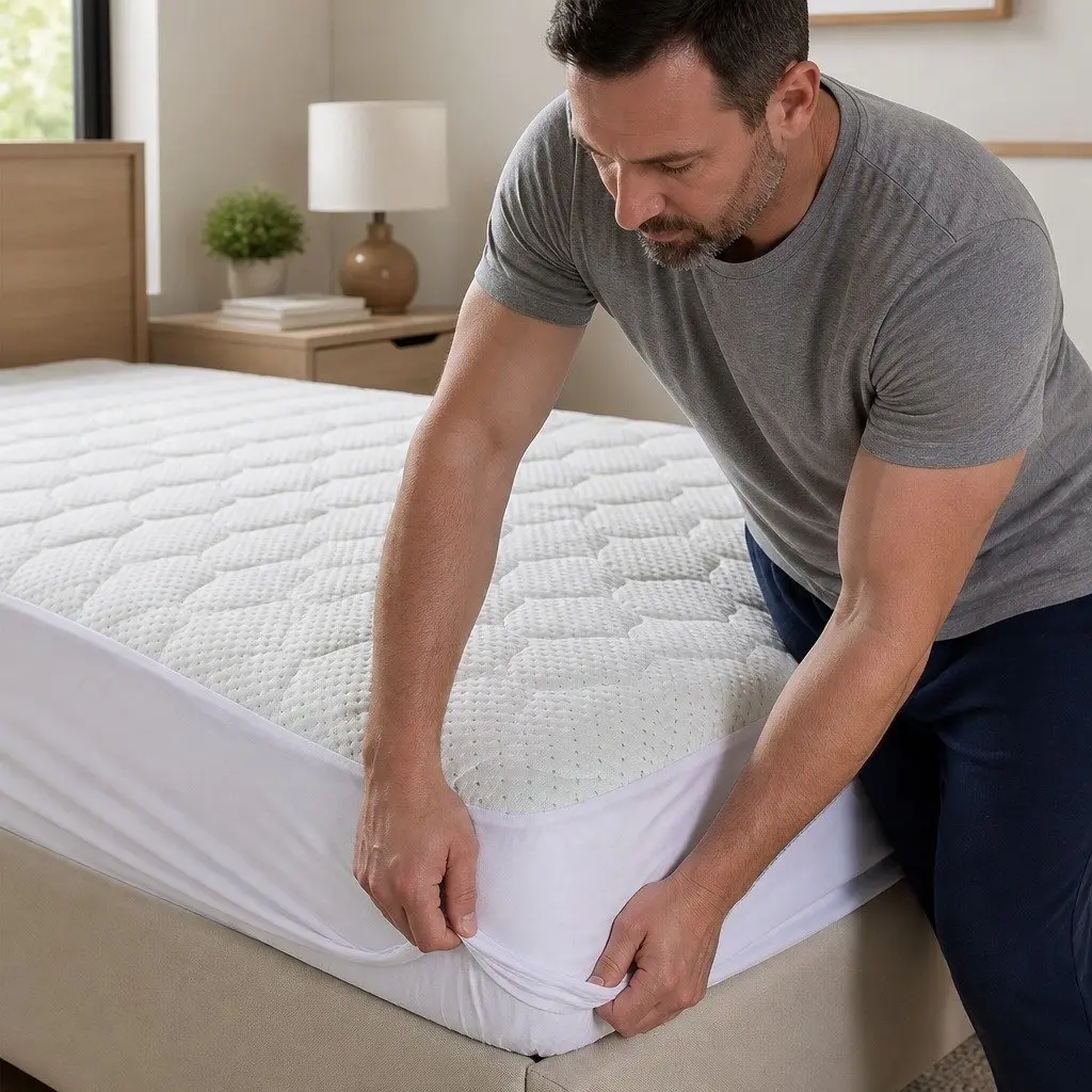 King Size Bamboo Fibre Quilted Waterproof Mattress Protector