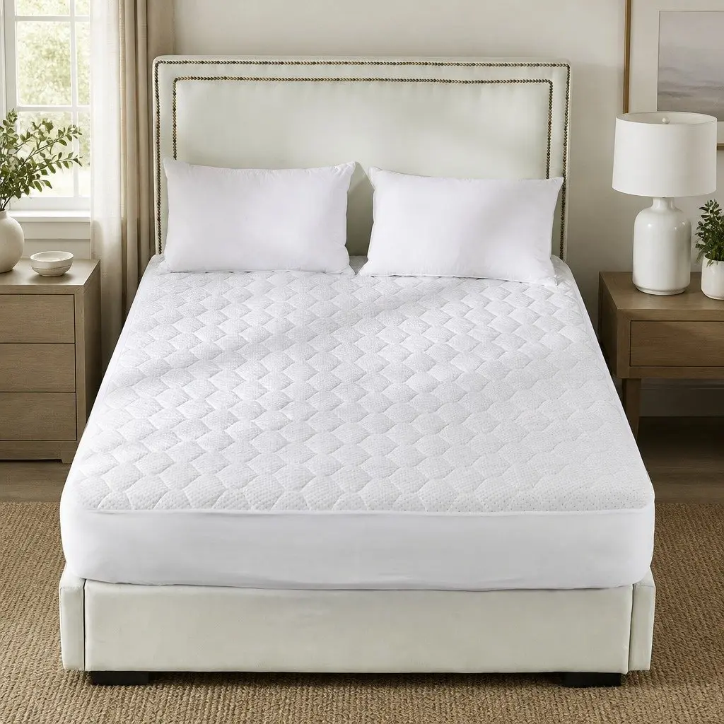 Bamboo Fibre Quilted Mattress Protector for Single Beds