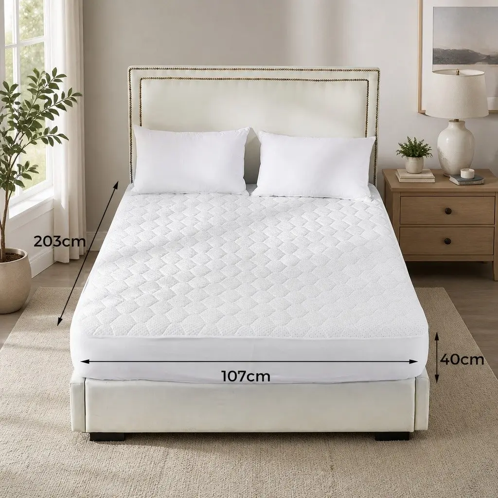Bamboo Fibre Quilted Mattress Protector for Single Beds