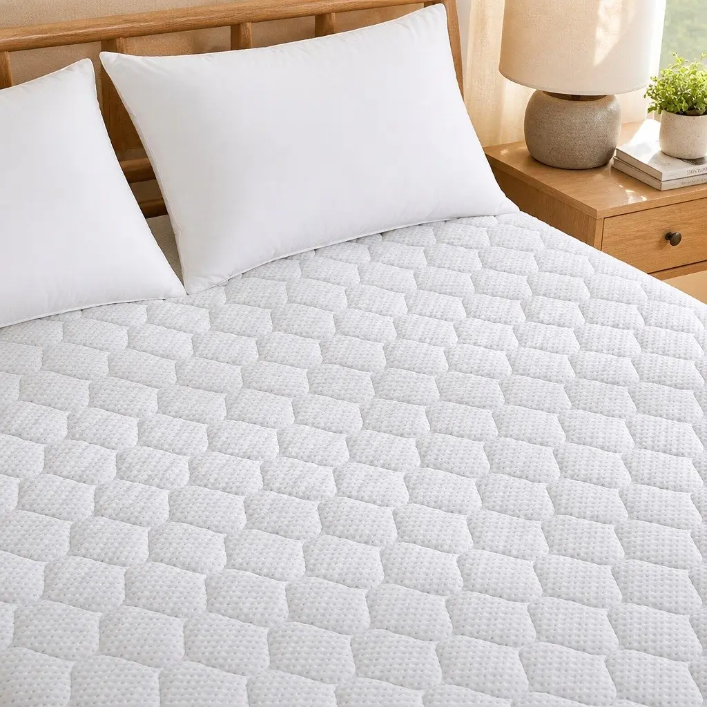 Bamboo Fibre Quilted Mattress Protector for Single Beds