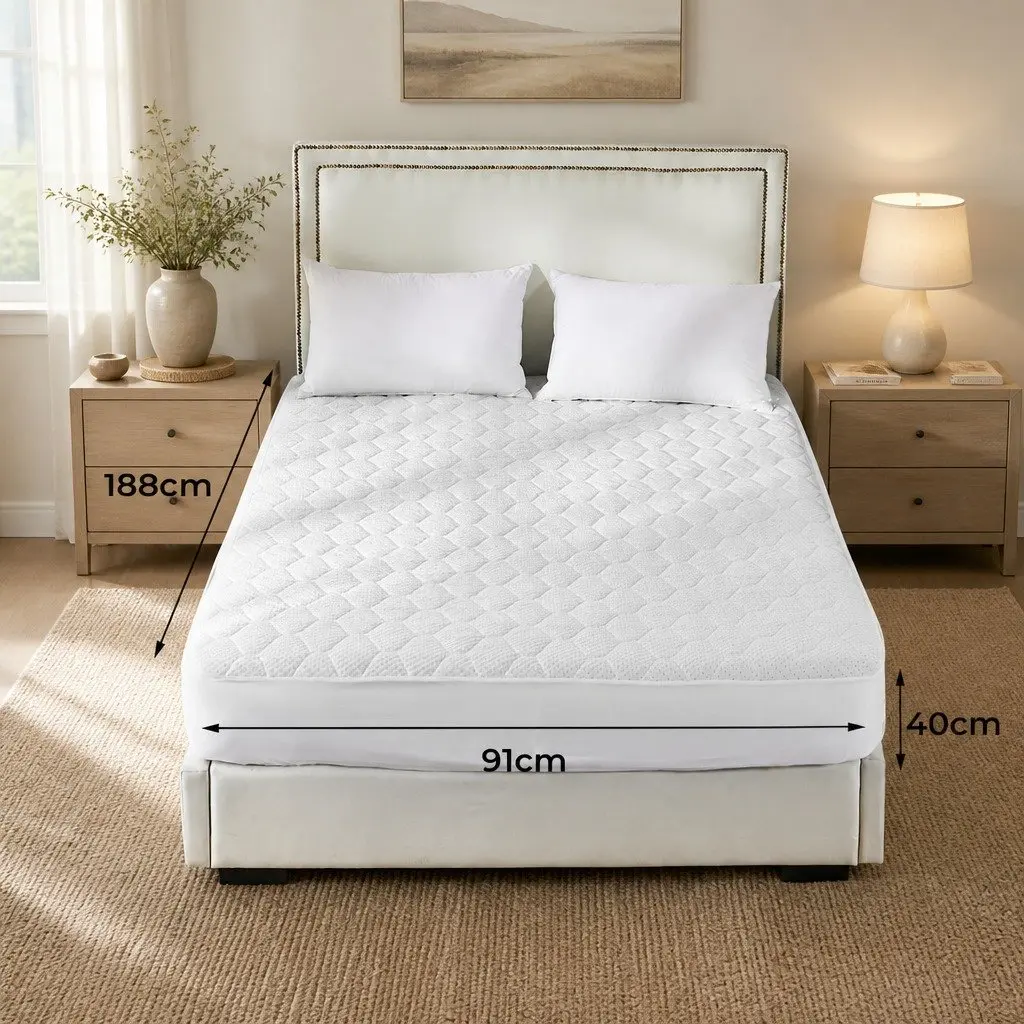 Bamboo Fibre Waterproof Single Mattress Protector Topper