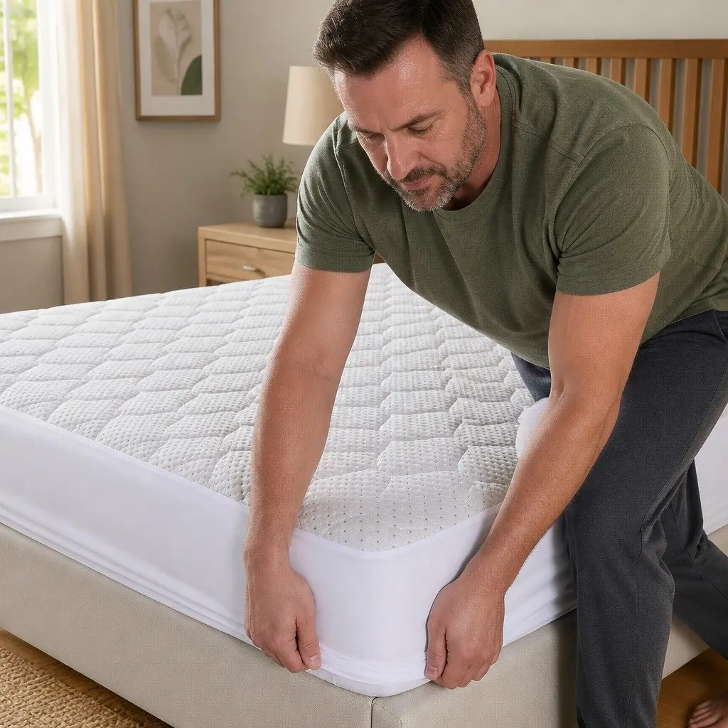 Bamboo Fibre Waterproof Single Mattress Protector Topper