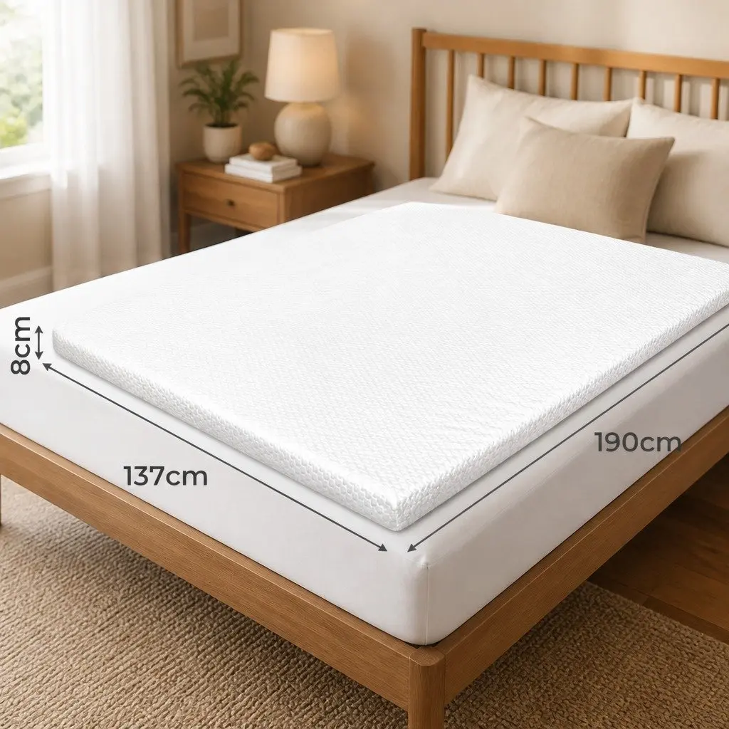 8CM Gel Memory Foam Mattress Topper for Double Bed