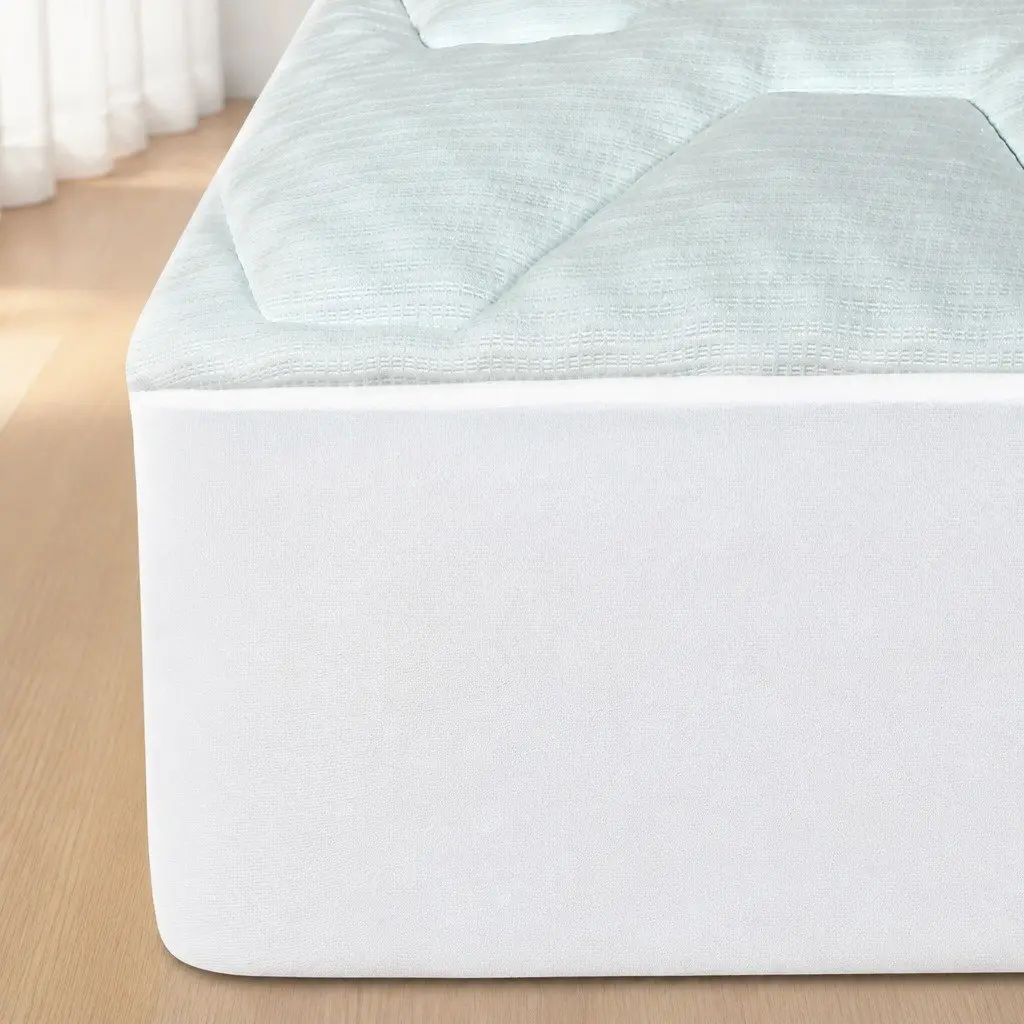 Double Mattress Topper Memory Foam Pillowtop Protector Cooling Bamboo Cover