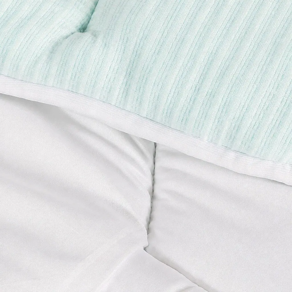Mattress Topper Memory Foam 3cm King Single Bamboo Cover White and Blue Deep Pocket