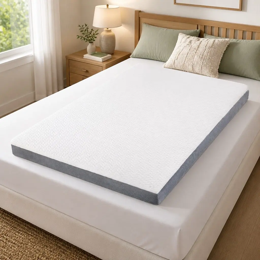 Dual Layer Memory Foam Mattress Topper for Double Beds
