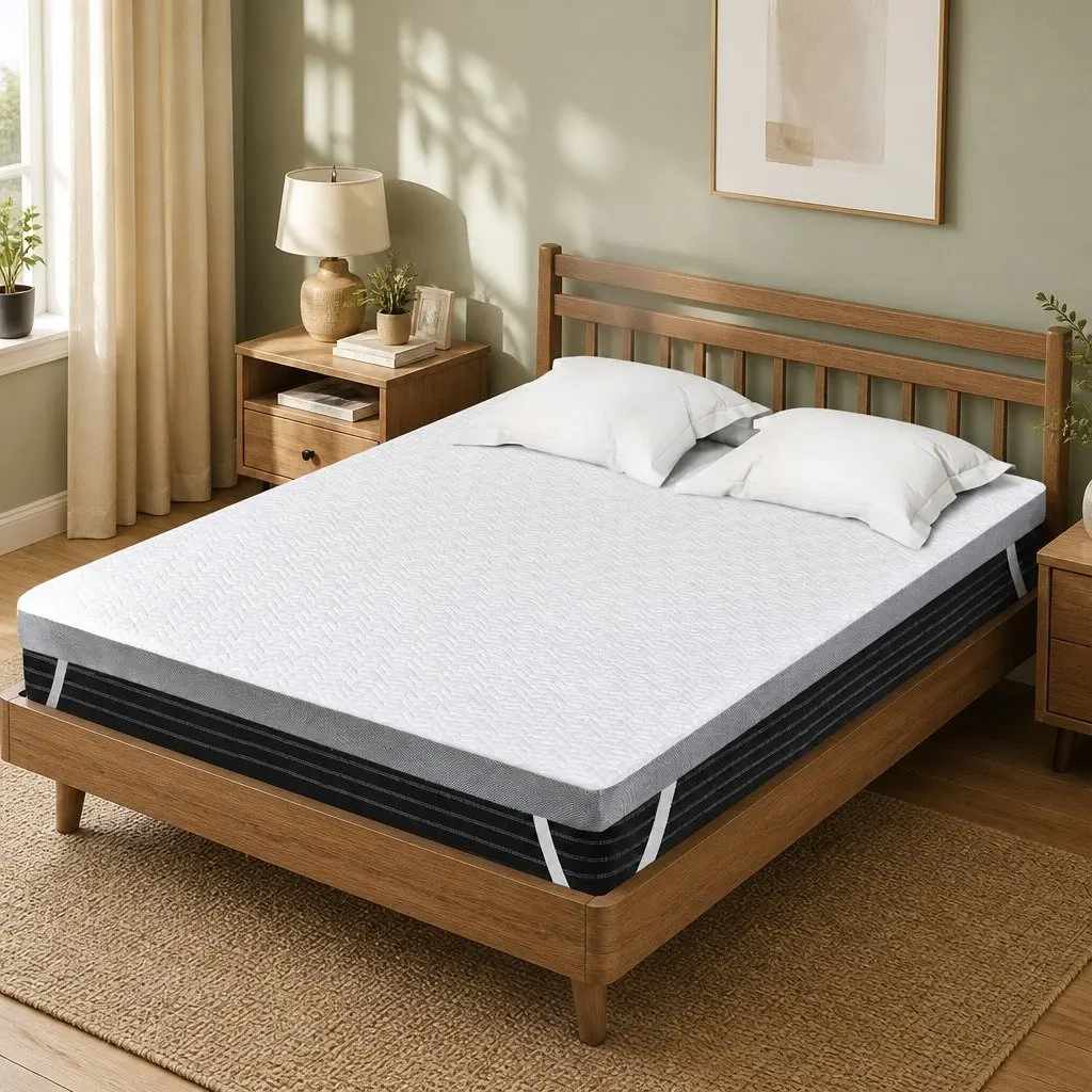 Dual Layer Memory Foam Mattress Topper for Double Beds