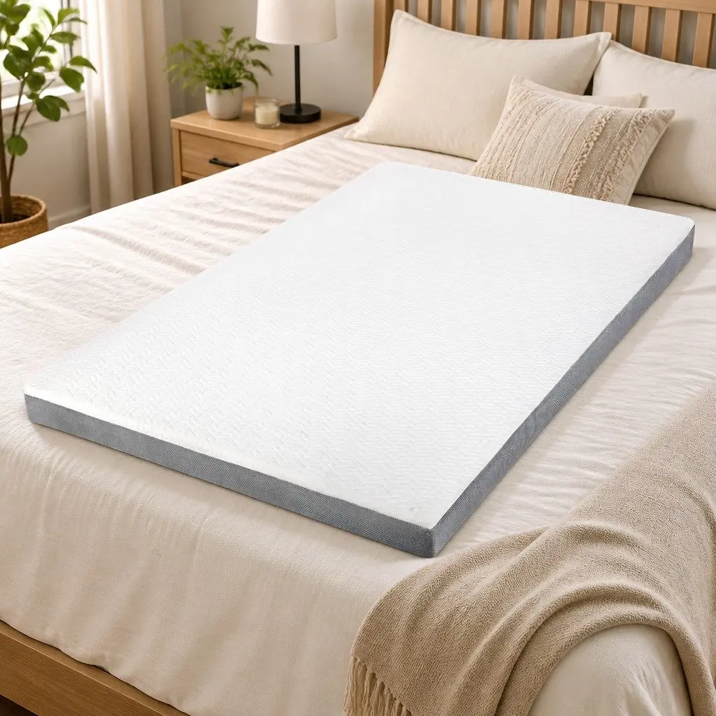 Dual Layer Memory Foam Mattress Topper for Double Beds