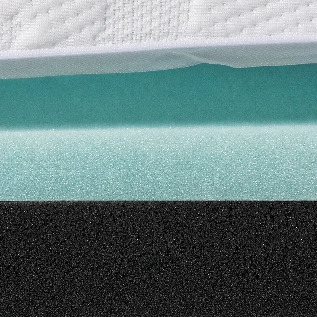 Dual-Layer Memory Foam Mattress Topper Double Bed Cooling Gel Bamboo Charcoal 190cm L x 137cm W x 5cm H White