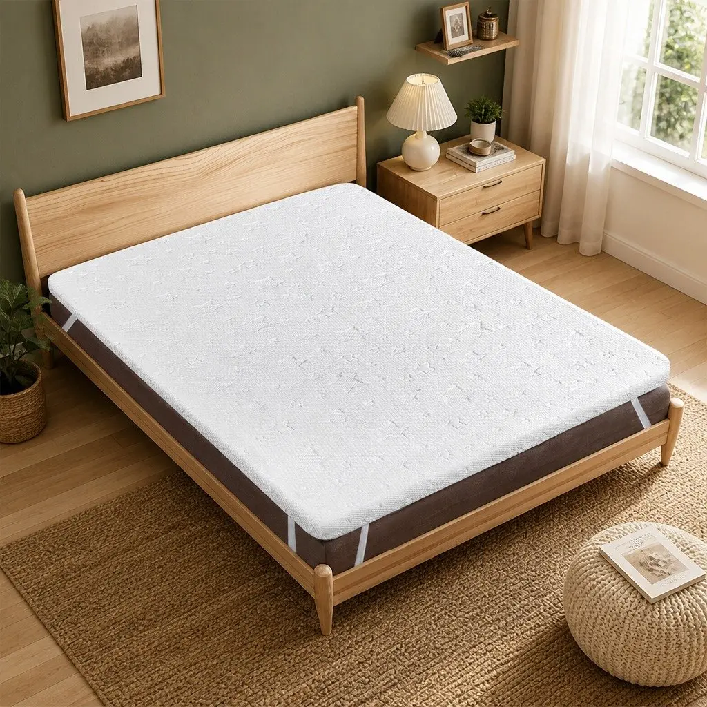 Memory Foam Mattress Topper Dual-Sided 5cm Cooling Gel King White