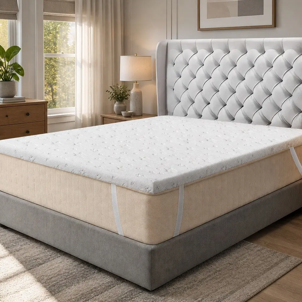 Memory Foam Mattress Topper Dual-Sided 5cm Cooling Gel King White