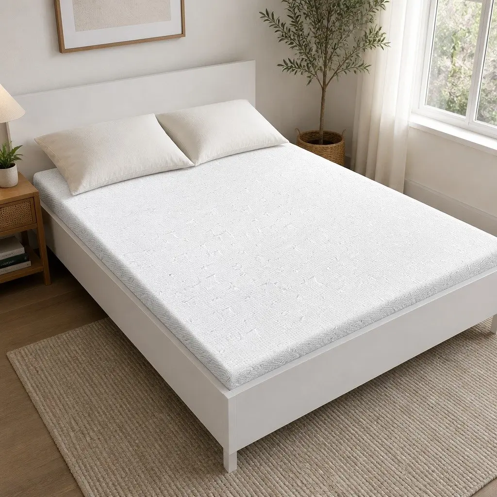 Memory Foam Mattress Topper Dual-Sided 5cm Cooling Gel King White