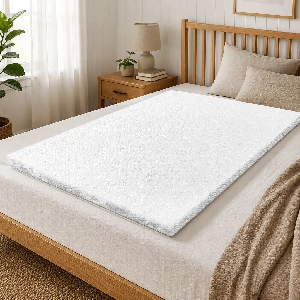 Dual-Layer Memory Foam Mattress Topper for Single Beds