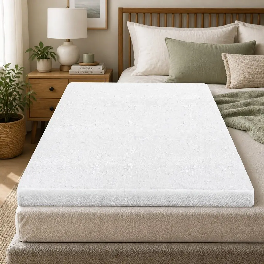 Dual-Layer Memory Foam Mattress Topper for Single Beds