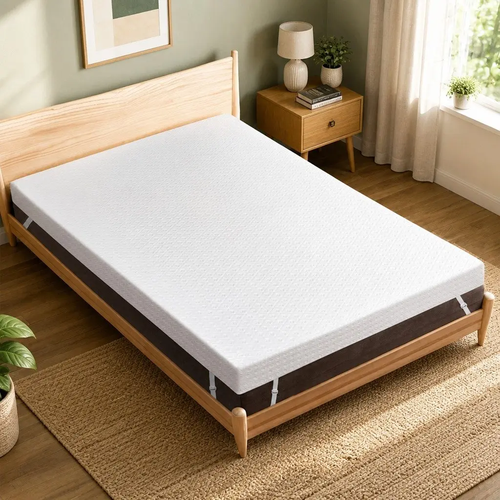 Memory Foam Mattress Topper Gel Cooling 10cm King Single White