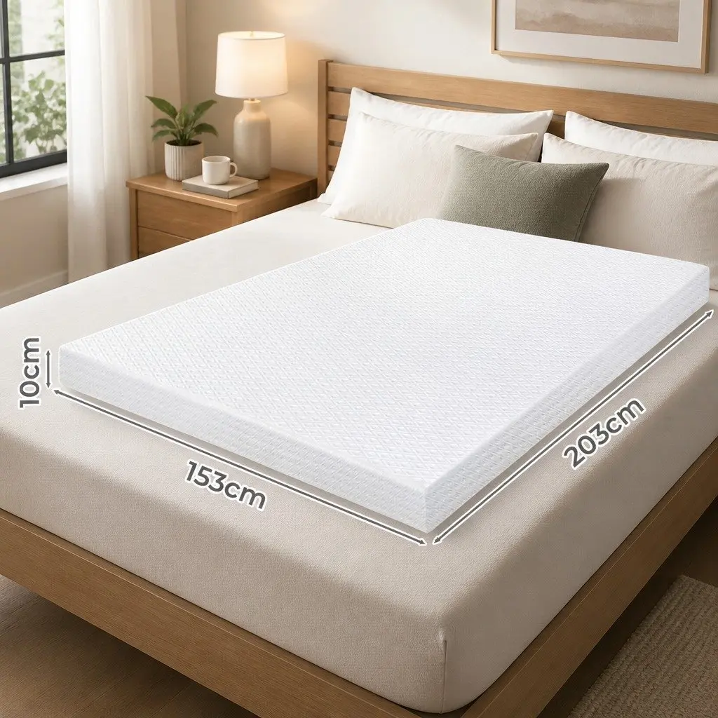 Dual-Layer Gel Cooling Memory Foam Mattress Topper 10cm