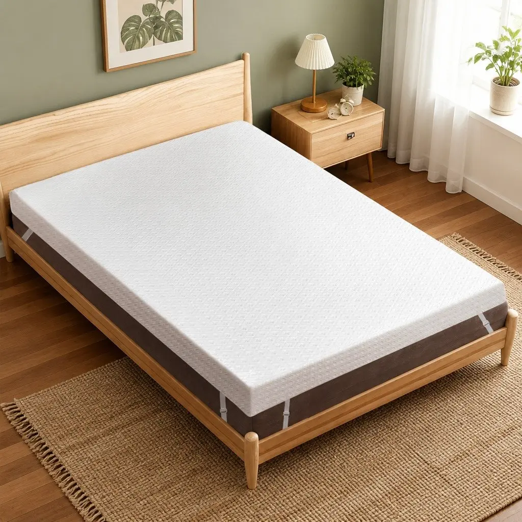 Memory Foam Mattress Topper 10cm Dual-Layer Cooling Gel Bamboo Charcoal White